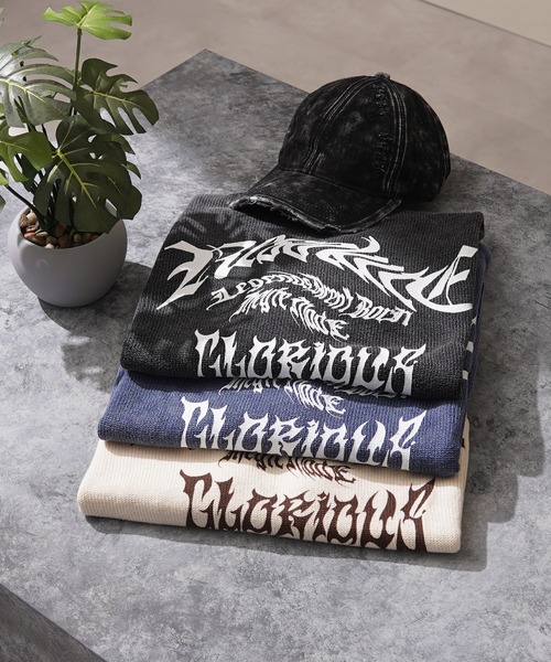 1111clothing（ワンフォークロージング）の「ウォッシュ加工 半袖 サマーニット / Wash-processed short-sleeved summer knitwear（ニット/セーター・メンズ・ブルーグレー/チャコール/オフホワイト・L/M）」の4枚目の写真