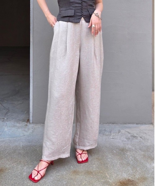 セール】MEDI LILY JACQUARD STRAIGHT PANTS（その他パンツ