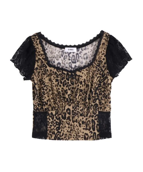 EVRIS(エヴリス)の「レースドッキングクロップドトップス(Tシャツ/カットソー・レディース・グレー/ブラック/その他1・FREE)」の14枚目の写真