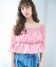 31 Sons de mode | 2025春夏新作 ラメオーガンジーシャーリングブラウス(シャツ/ブラウス)