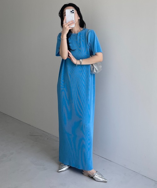 セルフカット可能】daily daily super stretch crew neck pleats one