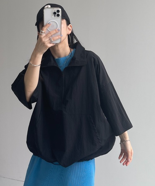 L’EQUIPE（レキップ）半袖プリーツワンピース　ブラック38 daily daily super stretch crew neck pleats one piece