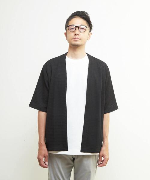 MEN'S MELROSE(メンズメルローズ)の「テクスチャーメッシュハーフスリーブカーディガン(カーディガン/ボレロ・メンズ・ブラック/グリーン/ブラウン・3/4/2)」の22枚目の写真