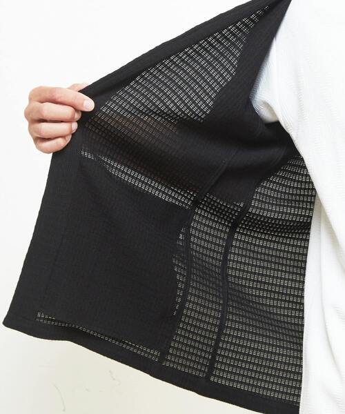 MEN'S MELROSE(メンズメルローズ)の「テクスチャーメッシュハーフスリーブカーディガン(カーディガン/ボレロ・メンズ・ブラック/グリーン/ブラウン・3/4/2)」の4枚目の写真