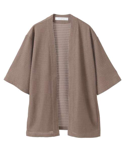 MEN'S MELROSE(メンズメルローズ)の「テクスチャーメッシュハーフスリーブカーディガン(カーディガン/ボレロ・メンズ・ブラック/グリーン/ブラウン・3/4/2)」の5枚目の写真