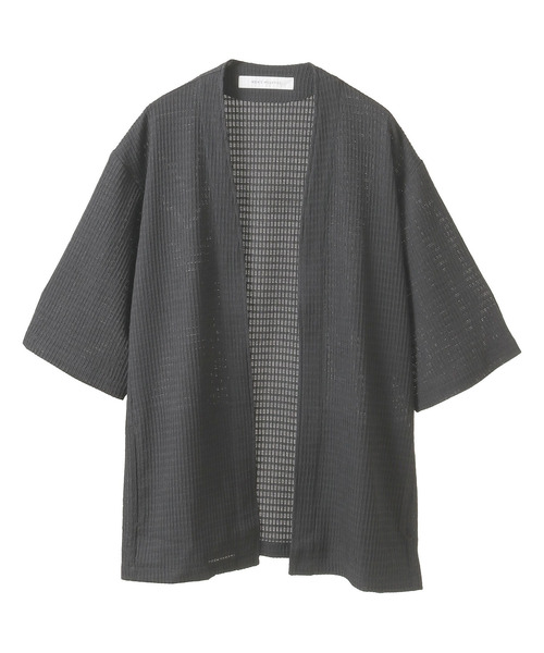MEN'S MELROSE(メンズメルローズ)の「テクスチャーメッシュハーフスリーブカーディガン(カーディガン/ボレロ・メンズ・ブラック/グリーン/ブラウン・3/4/2)」の9枚目の写真