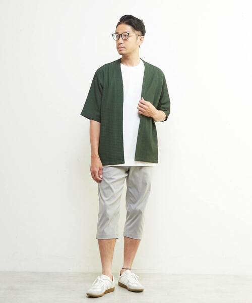 MEN'S MELROSE(メンズメルローズ)の「テクスチャーメッシュハーフスリーブカーディガン(カーディガン/ボレロ・メンズ・ブラック/グリーン/ブラウン・3/4/2)」の17枚目の写真