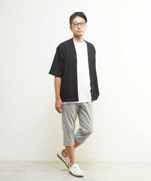 MEN'S MELROSE(メンズメルローズ)の「テクスチャーメッシュハーフスリーブカーディガン(カーディガン/ボレロ・メンズ・ブラック/グリーン/ブラウン・3/4/2)」の21枚目の写真