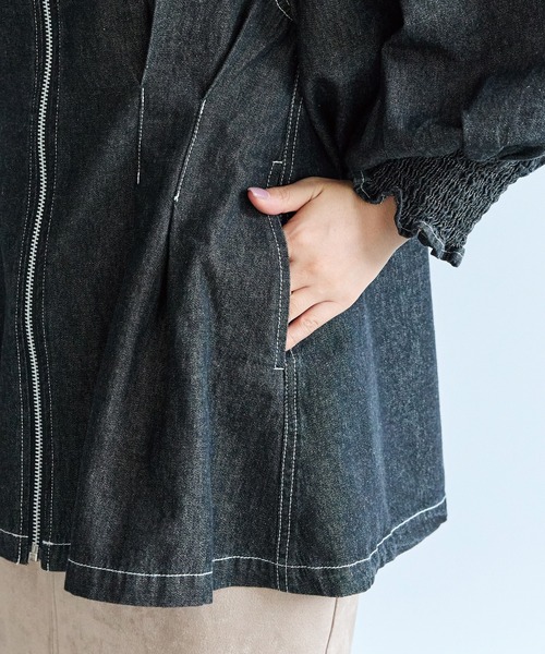 セール】フロントファスナーデニムブラウス（その他トップス