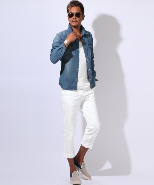 LUXSTYLE(ラグスタイル)の「ストレッチチノクロップドパンツ(チノパンツ・メンズ・ブラック/グレー/ホワイト/ネイビー・M/L/S/XXL/XL)」の20枚目の写真
