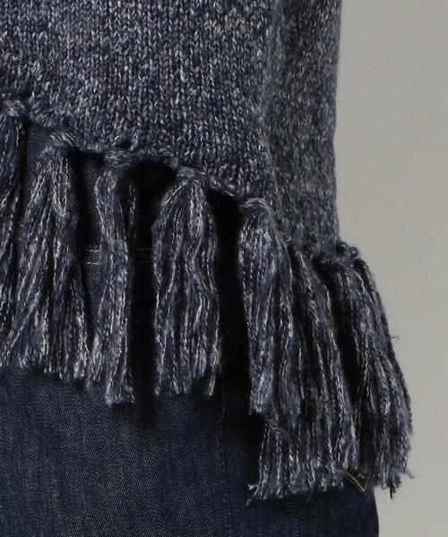 Another Edition（アナザーエディション）の「裾フリンジタートルプルオーバー/AEBC スソFRNG タートル PO◆（ニット/セーター・レディース・オフホワイト/ネイビー/ベージュ・フリー）」の14枚目の写真
