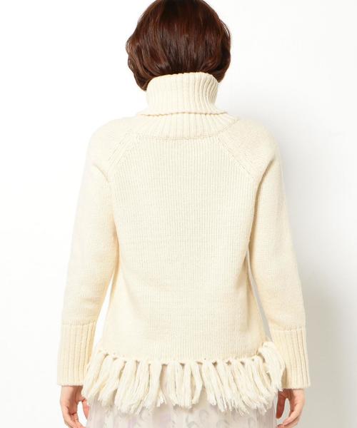 Another Edition（アナザーエディション）の「裾フリンジタートルプルオーバー/AEBC スソFRNG タートル PO◆（ニット/セーター・レディース・オフホワイト/ネイビー/ベージュ・フリー）」の17枚目の写真