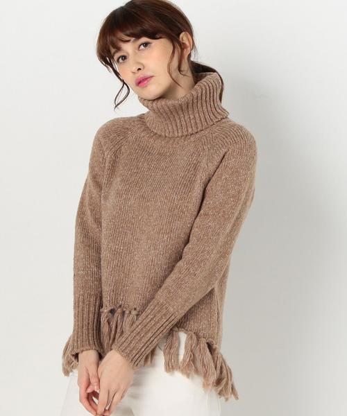 Another Edition（アナザーエディション）の「裾フリンジタートルプルオーバー/AEBC スソFRNG タートル PO◆（ニット/セーター・レディース・オフホワイト/ネイビー/ベージュ・フリー）」の20枚目の写真