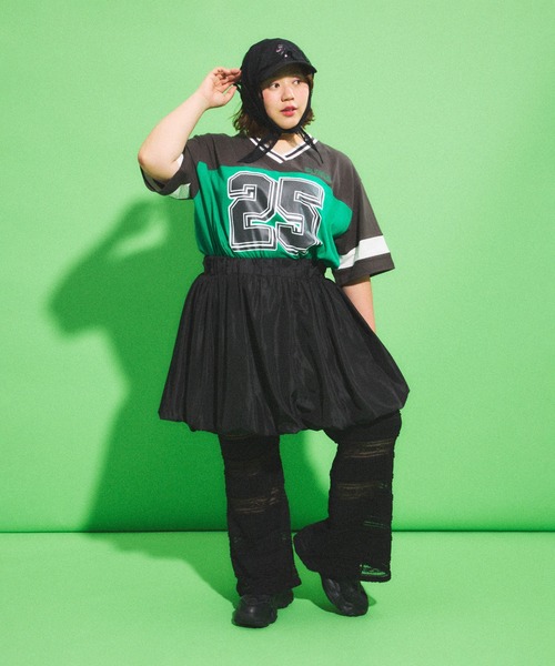 PUNYUS（プニュズ）の「ナンバリングユニフォームＴ（Tシャツ/カットソー・レディース・ピンク/スミクロ/ワインレッド・4/3）」の10枚目の写真