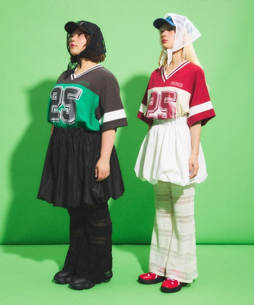 PUNYUS（プニュズ）の「ナンバリングユニフォームＴ（Tシャツ/カットソー・レディース・ピンク/スミクロ/ワインレッド・4/3）」の9枚目の写真