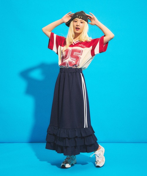 PUNYUS（プニュズ）の「ナンバリングユニフォームＴ（Tシャツ/カットソー・レディース・ピンク/スミクロ/ワインレッド・4/3）」の22枚目の写真