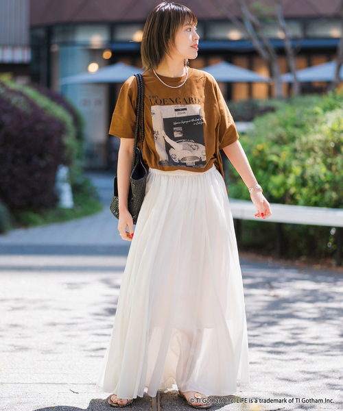 Spick & Span(スピックアンドスパン)の「《追加6》GOOD ROCK SPEED / グッドロックスピード フォトドルマンTシャツ(Tシャツ/カットソー・レディース・ブラック系その他/ホワイト/ブラウン・MEDIUM)」の9枚目の写真