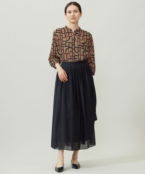 自由区（ジユウク）の「シアー スカート（スカート・レディース・ネイビー系/オールドローズ系/グレー系・32）」の7枚目の写真