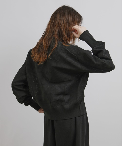 palm RICHE(ポームリシュ)の「ジャガード編みニットカーディガン(カーディガン/ボレロ・レディース・レッド/ブラック/グレイッシュベージュ・M)」の18枚目の写真