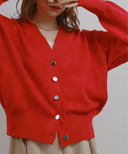 ジャガード編みニットカーディガン（カーディガン/ボレロ）｜Palm