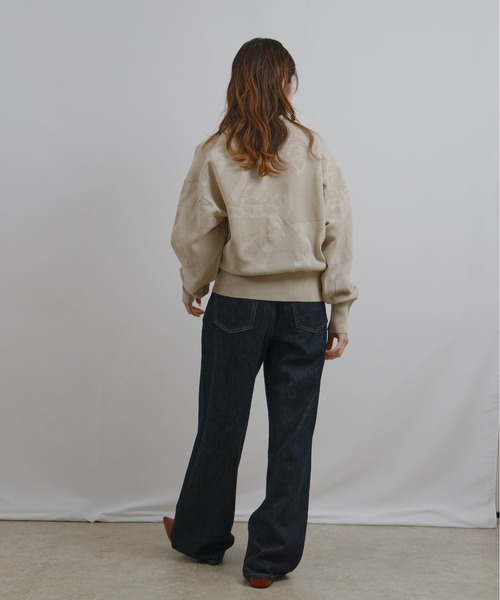 palm RICHE(ポームリシュ)の「ジャガード編みニットカーディガン(カーディガン/ボレロ・レディース・レッド/ブラック/グレイッシュベージュ・M)」の22枚目の写真