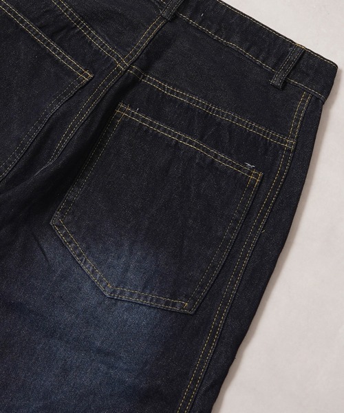 1111clothing（ワンフォークロージング）の「ワンウォッシュ バレルレッグ デニム ジーンズ / One-washed Barrel Leg Denim Jeans（デニムパンツ・メンズ・ネイビー・S/M/L/XL）」の20枚目の写真
