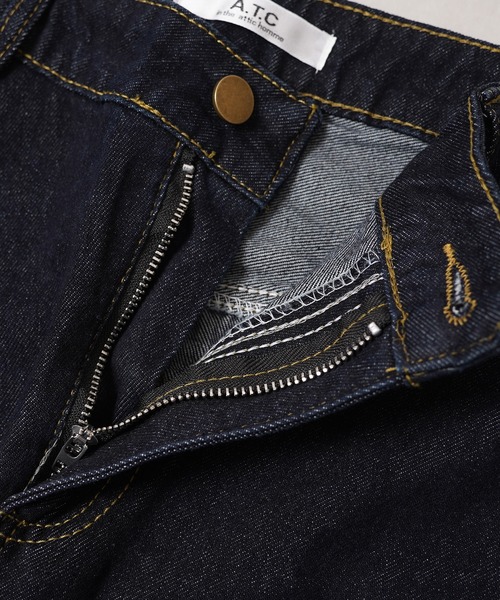 1111clothing（ワンフォークロージング）の「ワンウォッシュ バレルレッグ デニム ジーンズ / One-washed Barrel Leg Denim Jeans（デニムパンツ・メンズ・ネイビー・S/M/L/XL）」の15枚目の写真