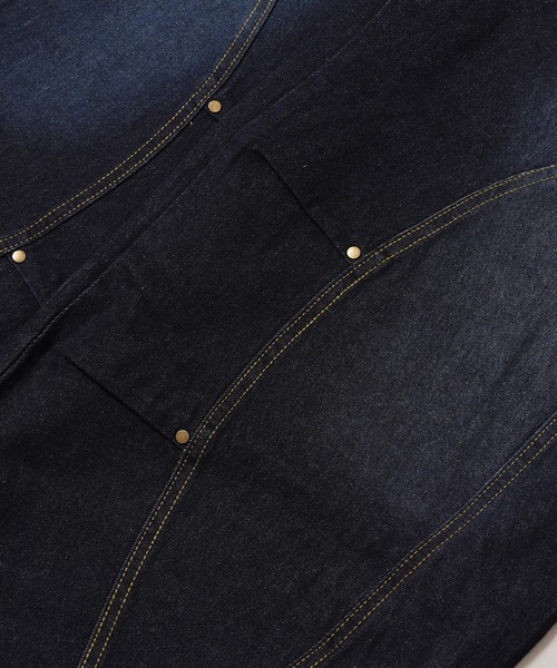1111clothing（ワンフォークロージング）の「ワンウォッシュ バレルレッグ デニム ジーンズ / One-washed Barrel Leg Denim Jeans（デニムパンツ・メンズ・ネイビー・S/M/L/XL）」の18枚目の写真