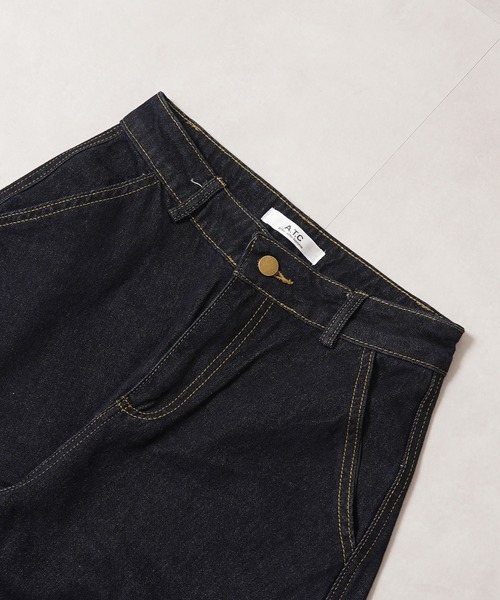 1111clothing（ワンフォークロージング）の「ワンウォッシュ バレルレッグ デニム ジーンズ / One-washed Barrel Leg Denim Jeans（デニムパンツ・メンズ・ネイビー・S/M/L/XL）」の14枚目の写真
