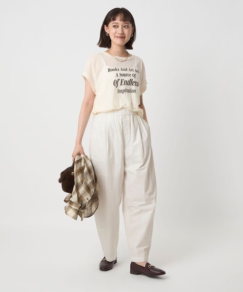 green label relaxing（グリーンレーベルリラクシング）の「［size SHORTあり］イージー カーブ パンツ オフホワイト 2（その他パンツ・レディース・オフホワイト・36/SHORT/38）」の9枚目の写真