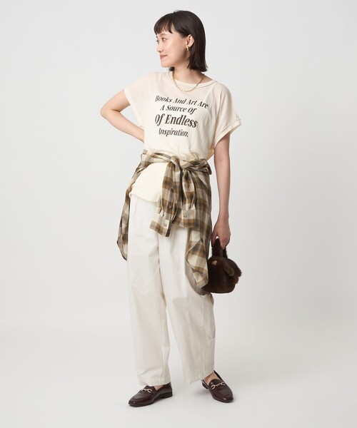 green label relaxing（グリーンレーベルリラクシング）の「［size SHORTあり］イージー カーブ パンツ オフホワイト 2（その他パンツ・レディース・オフホワイト・36/SHORT/38）」の4枚目の写真