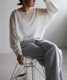 シアーラメオフショルプルオーバー