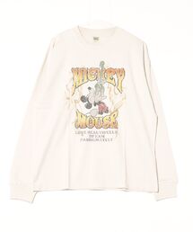Disney（ディズニー）の「【DISNEY/ディズニー】ミッキーマウスピグメント風プリントロンT（Tシャツ/カットソー）」
