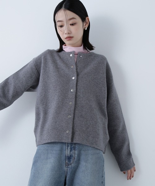 NATURAL BEAUTY BASIC（ナチュラルビューティーベーシック）の「◇ＦＯＸ接結ニットジャケット（カーディガン/ボレロ・レディース・ワイン/オフホワイト/グレー/ダークブラウン・FREE）」の19枚目の写真