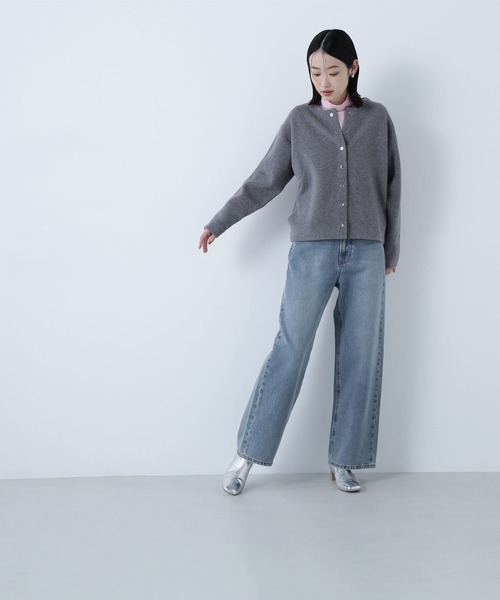 NATURAL BEAUTY BASIC（ナチュラルビューティーベーシック）の「◇ＦＯＸ接結ニットジャケット（カーディガン/ボレロ・レディース・ワイン/オフホワイト/グレー/ダークブラウン・FREE）」の22枚目の写真