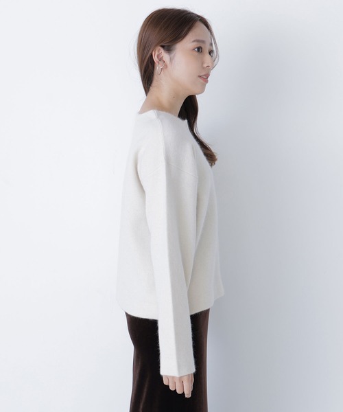 NATURAL BEAUTY BASIC（ナチュラルビューティーベーシック）の「◇ＦＯＸ接結ニットジャケット（カーディガン/ボレロ・レディース・ワイン/オフホワイト/グレー/ダークブラウン・FREE）」の12枚目の写真