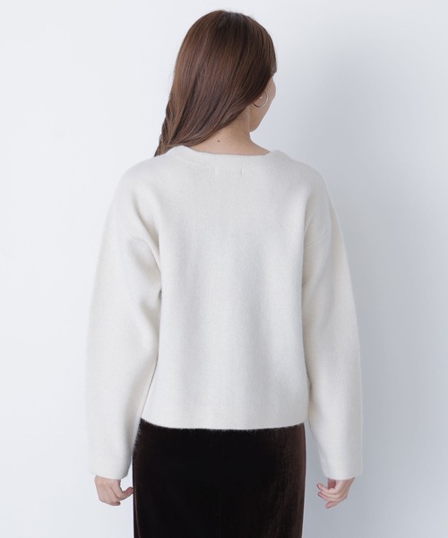 NATURAL BEAUTY BASIC（ナチュラルビューティーベーシック）の「◇ＦＯＸ接結ニットジャケット（カーディガン/ボレロ・レディース・ワイン/オフホワイト/グレー/ダークブラウン・FREE）」の13枚目の写真