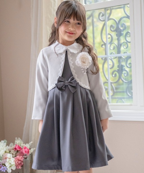 美品　キャサリンコテージ　フォーマル　アンサンブル　ワンピース　千鳥柄　130 祝24周年セール 最強超目玉卒業式 女の子 スカラップ