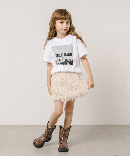 URBAN CHERRY（アーバンチェリー）の「【インナーパンツ付き】エンジェルフェザー台形スカート（スカート・キッズ・アイボリー/ブラック・110cm/120cm/130cm/140cm/150cm）」の11枚目の写真