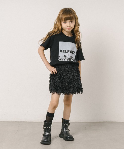 URBAN CHERRY（アーバンチェリー）の「【インナーパンツ付き】エンジェルフェザー台形スカート（スカート・キッズ・アイボリー/ブラック・110cm/120cm/130cm/140cm/150cm）」の12枚目の写真