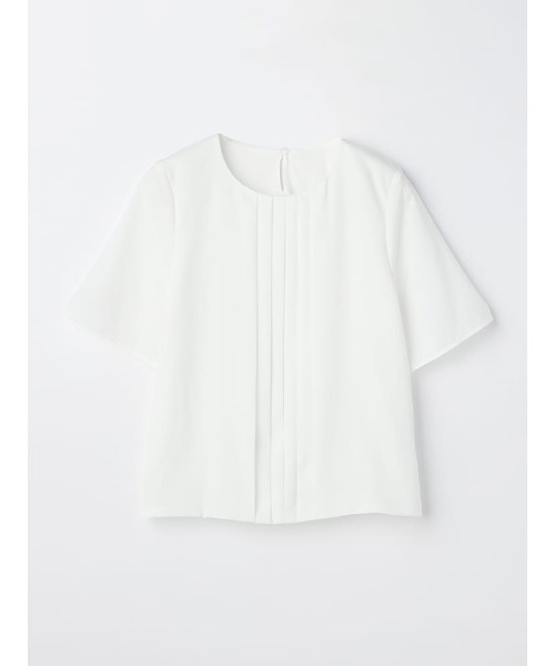 Perfect Suit FActory(パーフェクトスーツファクトリー)の「すそバルーン タックブラウス オフホワイト/サックス/ベージュ(Tシャツ/カットソー・レディース・ベージュ/オフホワイト/サックスブルー・M/L/S)」の2枚目の写真