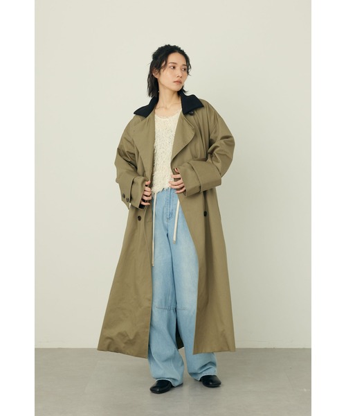 CADUNE（カデュネ）の「チュールラッフル付ロングトレンチコート