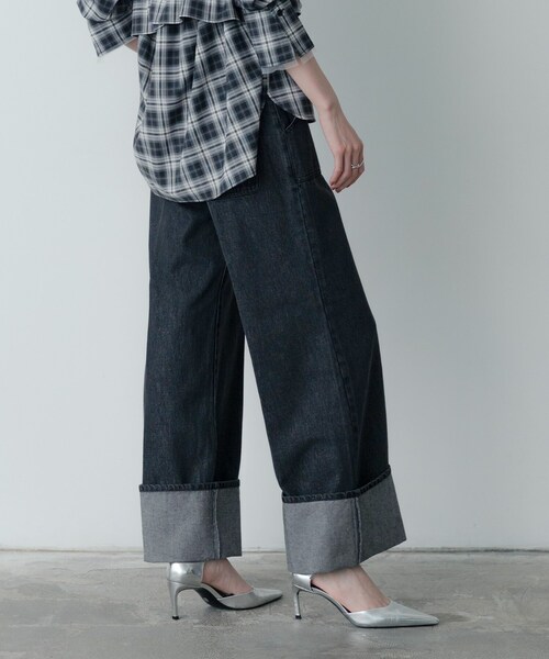 GALLEST(ギャレスト)の「ロールアップデニム(デニムパンツ・レディース・チャコールグレー/ブルー系その他・38/36/34)」の4枚目の写真
