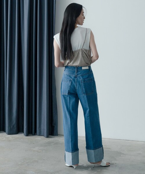 GALLEST(ギャレスト)の「ロールアップデニム(デニムパンツ・レディース・チャコールグレー/ブルー系その他・38/36/34)」の11枚目の写真