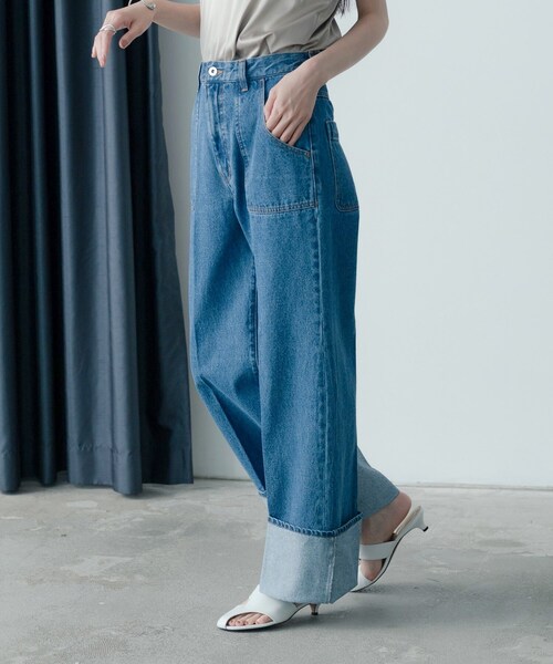 GALLEST(ギャレスト)の「ロールアップデニム(デニムパンツ・レディース・チャコールグレー/ブルー系その他・38/36/34)」の13枚目の写真