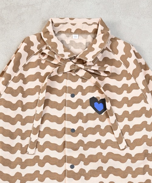MARKEY'S（マーキーズ）の「リボンタイラグランシャツ（セットアップ・キッズ・ブラック系その他/グリーン系その他/ベージュ系その他・90/100/110/120/130/140/150）」の6枚目の写真