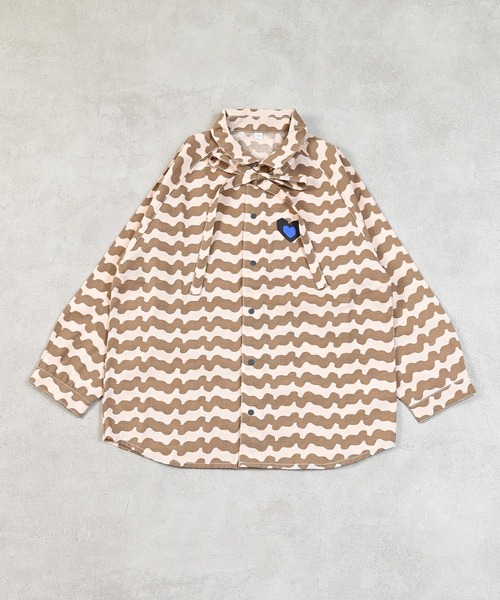 MARKEY'S（マーキーズ）の「リボンタイラグランシャツ（セットアップ・キッズ・ブラック系その他/グリーン系その他/ベージュ系その他・90/100/110/120/130/140/150）」の10枚目の写真