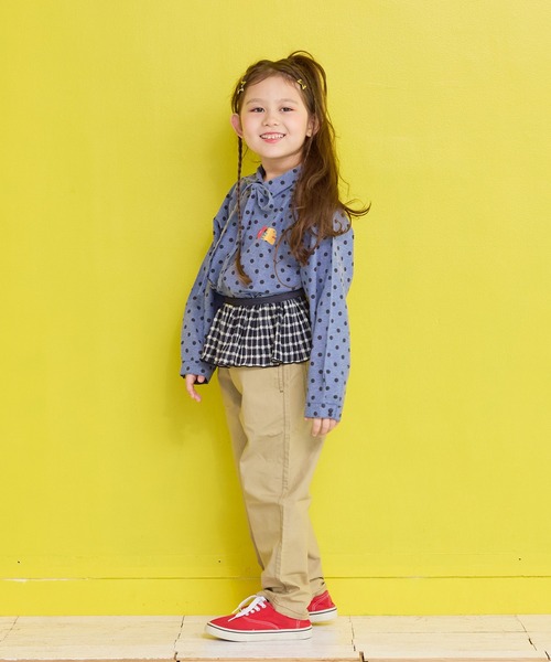 MARKEY'S（マーキーズ）の「リボンタイラグランシャツ（セットアップ・キッズ・ブラック系その他/グリーン系その他/ベージュ系その他・90/100/110/120/130/140/150）」の21枚目の写真