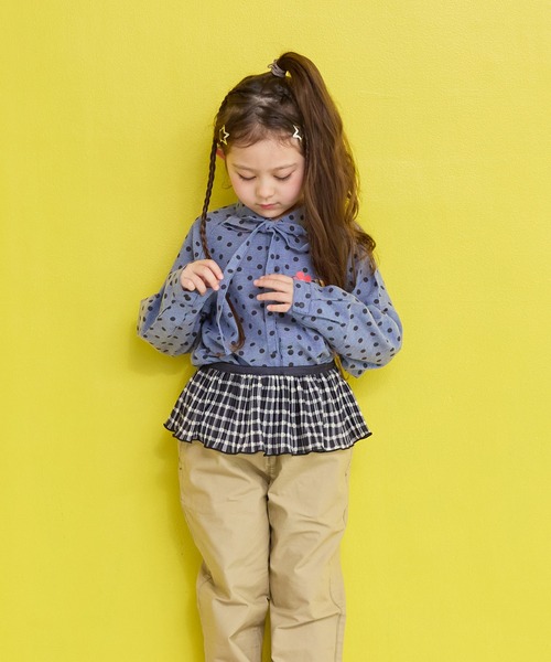 MARKEY'S（マーキーズ）の「リボンタイラグランシャツ（セットアップ・キッズ・ブラック系その他/グリーン系その他/ベージュ系その他・90/100/110/120/130/140/150）」の17枚目の写真