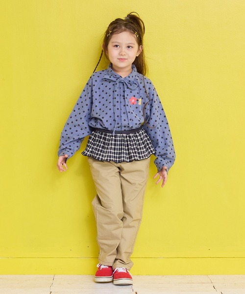 MARKEY'S（マーキーズ）の「リボンタイラグランシャツ（セットアップ・キッズ・ブラック系その他/グリーン系その他/ベージュ系その他・90/100/110/120/130/140/150）」の20枚目の写真